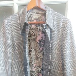 Michael Kors Espresso & Pink Houndstooth coat